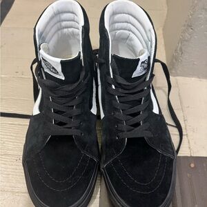 Unisex Vans Black and White High-Top Skate Sneakers